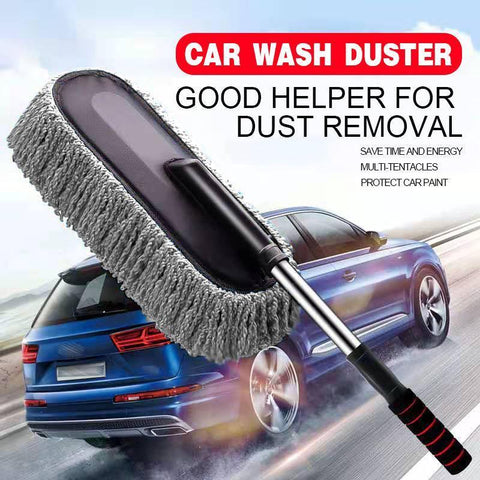 Darrahopens Auto Accessories > Auto Accessories Others > Automotive Cleaning Car Wash Duster Brush Microfiber Telescopic Cleaning Tool for Vehicle Detailing