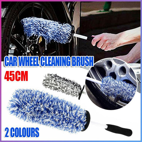 Darrahopens Auto Accessories > Auto Accessories Others > Automotive Cleaning Car Wheel Cleaning Brush Tool Alloy Soft Bristle - Black+White