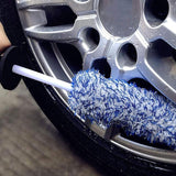 Darrahopens Auto Accessories > Auto Accessories Others > Automotive Cleaning Car Wheel Cleaning Brush Tool Alloy Soft Bristle - Blue+White