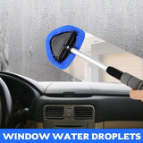 Darrahopens Auto Accessories > Auto Accessories Others > Automotive Cleaning Car Window Cleaning Kit - 5-Piece - Car Window Cleaning Tool - Car Window Cleaning Tool - Car Window Cleaning Brush with Telescopic Handle - 1 Handle + 4 Blue Cloths + 1 50ml Spray Bottle