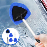 Darrahopens Auto Accessories > Auto Accessories Others > Automotive Cleaning Car Window Cleaning Kit - 5-Piece - Car Window Cleaning Tool - Car Window Cleaning Tool - Car Window Cleaning Brush with Telescopic Handle - 1 Handle + 4 Blue Cloths + 1 50ml Spray Bottle