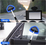 Darrahopens Auto Accessories > Auto Accessories Others > Automotive Cleaning Car Window Cleaning Kit - 5-Piece - Car Window Cleaning Tool - Car Window Cleaning Tool - Car Window Cleaning Brush with Telescopic Handle - 1 Handle + 4 Blue Cloths + 1 50ml Spray Bottle