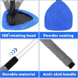Darrahopens Auto Accessories > Auto Accessories Others > Automotive Cleaning Car Window Cleaning Kit - 5-Piece - Car Window Cleaning Tool - Car Window Cleaning Tool - Car Window Cleaning Brush with Telescopic Handle - 1 Handle + 4 Blue Cloths + 1 50ml Spray Bottle