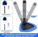Darrahopens Auto Accessories > Auto Accessories Others > Automotive Cleaning Car Window Cleaning Kit - 5-Piece - Car Window Cleaning Tool - Car Window Cleaning Tool - Car Window Cleaning Brush with Telescopic Handle - 1 Handle + 4 Blue Cloths + 1 50ml Spray Bottle
