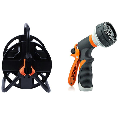 Darrahopens Auto Accessories > Auto Accessories Others > Automotive Cleaning Garden Hose Spray Nozzle - Hose Nozzle with Storage Cart for Outdoor Use