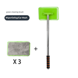 Darrahopens Auto Accessories > Auto Accessories Others > Automotive Cleaning Green Telescopic Car Windshield Cleaning Brush with 3 Replacement Microfiber- Aluminium Alloy Extendable Handle, 180° Rotatable Microfibre Head, Anti-Fog & Streak-Free Glass Wiper for Car & Home Use, Soft Grip Foam Handle