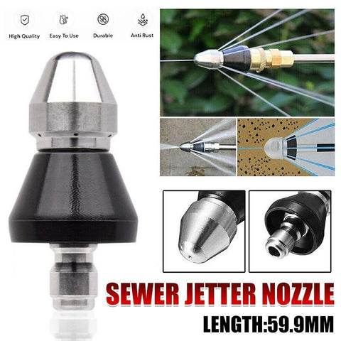 Darrahopens Auto Accessories > Auto Accessories Others > Automotive Cleaning High Pressure Drain 1 Front 6 Nozzle Sewer Pipe Cleaner Rear Jet Pressure Washer
