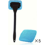 Darrahopens Auto Accessories > Auto Accessories Others > Automotive Cleaning Light blue Car Windshield Cleaning Brush with 5 Replacement Microfiber Pads Defogging Wiper Tool Glass Cleaner
