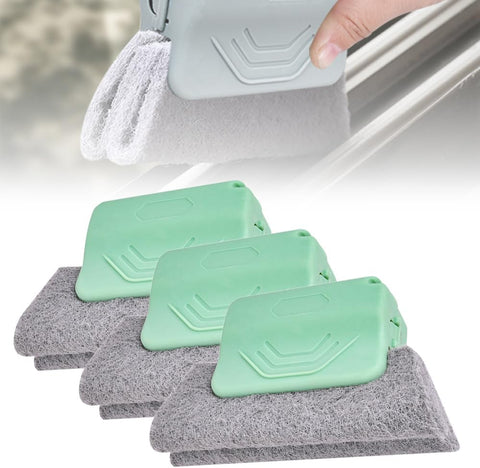 Darrahopens Auto Accessories > Auto Accessories Others > Automotive Cleaning Magic Window Track Cleaner, 2026 Upgraded Handheld Cleaning Brush Set for Window Sliding Slots, Tile Grout Lines, Shutter Slats, Car AC Vents, and Narrow Clearances (Green 3-Piece Set)