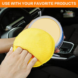 Darrahopens Auto Accessories > Auto Accessories Others > Automotive Cleaning Microfiber Wax Applicator Pads, Car Wax Applicator with Finger Pocket, Buffing & Detail Polishing Foam Pads for Car Cleaning and Fine Polishing (5 inch, 6 Pack) (Yellow)