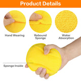 Darrahopens Auto Accessories > Auto Accessories Others > Automotive Cleaning Microfiber Wax Applicator Pads, Car Wax Applicator with Finger Pocket, Buffing & Detail Polishing Foam Pads for Car Cleaning and Fine Polishing (5 inch, 6 Pack) (Yellow)