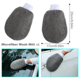 Darrahopens Auto Accessories > Auto Accessories Others > Automotive Cleaning Multi-Use Car Cleaning Kit – 9-Piece Auto Detailing Set with Wash Mitt, Wheel Brush, Microfiber Cloths, Sponge, Applicator Pads, Storage Bag (Gray)