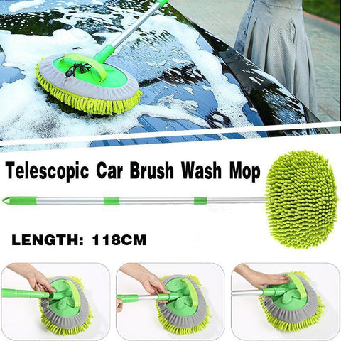 Darrahopens Auto Accessories > Auto Accessories Others > Automotive Cleaning New Telescopic Car Brush Wash Soft Care Mop Vehicle Cleaning Window Adjustable - Car Brush Wash Mop