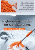 Darrahopens Auto Accessories > Auto Accessories Others > Automotive Cleaning Orange 21° Curved Car Wash Mop and Snow Scraper with 180° Rotating Detachable Pole & 2 x Extra Large Microfiber Brush Cover – 2 Section Telescopic (58–101.5 CM) Aluminum Alloy Cleaning Brush for Vehicle and Home Care