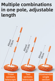 Darrahopens Auto Accessories > Auto Accessories Others > Automotive Cleaning Orange 21° Curved Car Wash Mop and Snow Scraper with 180° Rotating Detachable Pole & 2 x Extra Large Microfiber Brush Cover – 2 Section Telescopic (58–101.5 CM) Aluminum Alloy Cleaning Brush for Vehicle and Home Care