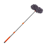 Darrahopens Auto Accessories > Auto Accessories Others > Automotive Cleaning Orange and Grey Telescopic Dual-Head Car Wash Brush with 360° Rotating Chenille Mop Head - Long Handle Auto Cleaning Tool