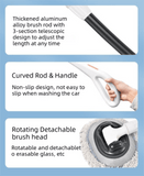 Darrahopens Auto Accessories > Auto Accessories Others > Automotive Cleaning Professional Telescopic(55-120cm) Car Microfiber Wash Mop - 90° Rotating Detachable Brush Head, 15° Ergonomic Curved Rod & Handle - Durable Aluminum Alloy Chenille Brush for Car, Home and Window Cleaning