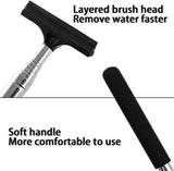 Darrahopens Auto Accessories > Auto Accessories Others > Automotive Cleaning Rearview Mirror Wiper Blades - 2-Piece Set - Telescopic Rearview Mirror Wiper Blades - Portable Wiper Blades - Telescopic up to 98cm - Portable Cleaning Tool for All Vehicles (Black)