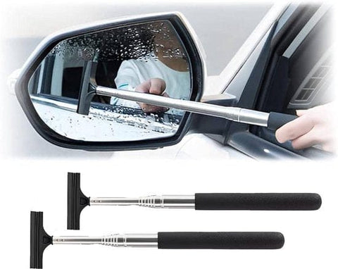Darrahopens Auto Accessories > Auto Accessories Others > Automotive Cleaning Rearview Mirror Wiper Blades - 2-Piece Set - Telescopic Rearview Mirror Wiper Blades - Portable Wiper Blades - Telescopic up to 98cm - Portable Cleaning Tool for All Vehicles (Black)