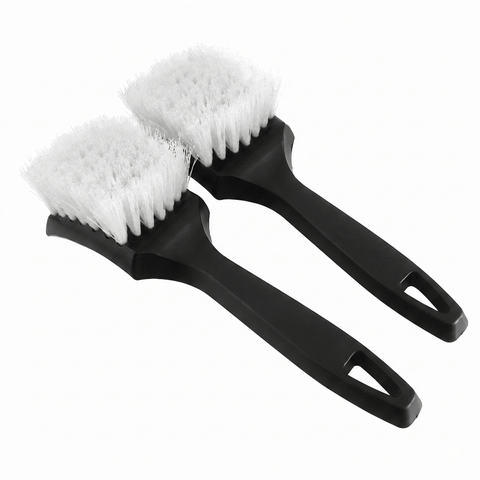 Darrahopens Auto Accessories > Auto Accessories Others > Automotive Cleaning White Car Tire & Detailing Brush  - 2-Pack Stiff Bristle Scrubber for Wheels, Mats, and Upholstery