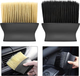 Darrahopens Auto Accessories > Auto Accessories Others > Automotive Cleaning Yellow & Black Car Detailing Brush Set (2-Pack): Soft Bristle Dust Cleaners for Air Vents, Dashboard & Home Use