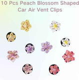 10 PCS Flower Car Air Freshener Vent Clips, Cute Pink Car Interior Decor Accessories, Aromatherapy Car Vent Clips for Women, Universal Car Air Outlet Decoration
