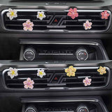 10 PCS Flower Car Air Freshener Vent Clips, Cute Pink Car Interior Decor Accessories, Aromatherapy Car Vent Clips for Women, Universal Car Air Outlet Decoration