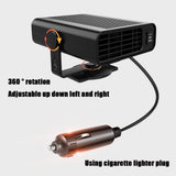 Darrahopens Auto Accessories > Auto Accessories Others > Automotive Decor 12V 120W Portable Car Heater and Defroster, 2-in-1 Fast Heating & Cooling Fan for Windshield Demisting, 360° Rotatable Auto Warmer for Winter Driving (Black)