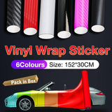 Darrahopens Auto Accessories > Auto Accessories Others > Automotive Decor 152x 30CM Car Vinyl Wrap Carbon Fiber Matt Satin Glossy Multi Color Car Tint Car Sticker - Red Carbon Fiber