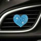 2 Pack Car Vent Clip Bling Car Accessories,Crystal Cross and Heart Car Vent Clip Air Freshener,Car Diffuser Vent Clip Diamond Car Decoration Car Essentials for Women(Blue)