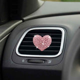 2 Pack Car Vent Clips,Crystal Cross and Heart Air Vent Clips,Bling Car Accessories for Women & Girls(Pink)
