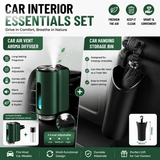 Darrahopens Auto Accessories > Auto Accessories Others > Automotive Decor 2 pcs Car interior essentials set-Green Car Air Vent Aroma Diffuser &Black Hanging Storage Bin- hanging storage container that is convenient to use and Compact