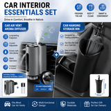 Darrahopens Auto Accessories > Auto Accessories Others > Automotive Decor 2 pcs Car interior essentials set-Grey Car Air Vent Aroma Diffuser &Black  Hanging Storage Bin- hanging storage container that is convenient to use and Compact