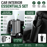 Darrahopens Auto Accessories > Auto Accessories Others > Automotive Decor 2 pcs Car interior essentials set-Silvery Car Air Vent Aroma Diffuser & Black Hanging Storage Bin- hanging storage container that is convenient to use and Compact