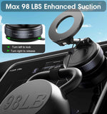 Darrahopens Auto Accessories > Auto Accessories Others > Automotive Decor 2026 Upgraded Vacuum Magnetic Car Phone Holder 360° Reinforced 96LBS Ultra Suction Cup Phone Mount for MagSafe Cell Phone Holders for Your Car/Gym/Mirror Mount for iPhone & Android