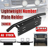 Darrahopens Auto Accessories > Auto Accessories Others > Automotive Decor 24inch Bull Bar Front Bumper License Number Plate Mount Bracket Led Light Holder