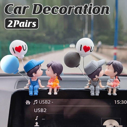 Darrahopens Auto Accessories > Auto Accessories Others > Automotive Decor 2pairs Cute Couple Car Interior Decorations Desktop Ornaments Car Accessories