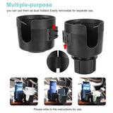 Darrahopens Auto Accessories > Auto Accessories Others > Automotive Decor 2pcs Car Cup Holder Organiser Dual 2-in-1 Adjustable Drink Holder for Vehicles