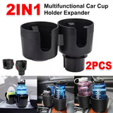 Darrahopens Auto Accessories > Auto Accessories Others > Automotive Decor 2pcs Car Cup Holder Organiser Dual 2-in-1 Adjustable Drink Holder for Vehicles