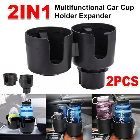 Darrahopens Auto Accessories > Auto Accessories Others > Automotive Decor 2pcs Car Cup Holder Organiser Dual 2-in-1 Adjustable Drink Holder for Vehicles