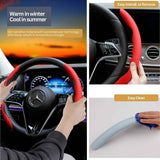 Darrahopens Auto Accessories > Auto Accessories Others > Automotive Decor 2Pcs Soft Breathable Anti-Slip Faux Leather Steering Wheel Protector Car Cover- Black