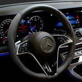 Darrahopens Auto Accessories > Auto Accessories Others > Automotive Decor 2Pcs Soft Breathable Anti-Slip Faux Leather Steering Wheel Protector Car Cover- Black