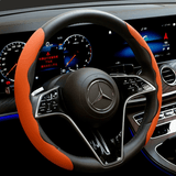 Darrahopens Auto Accessories > Auto Accessories Others > Automotive Decor 2Pcs Soft Breathable Anti-Slip Faux Leather Steering Wheel Protector Car Cover- Orange
