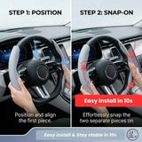 Darrahopens Auto Accessories > Auto Accessories Others > Automotive Decor 2Pcs Soft Breathable Anti-Slip Faux Leather Steering Wheel Protector Car Cover- White