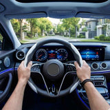 Darrahopens Auto Accessories > Auto Accessories Others > Automotive Decor 2Pcs Soft Breathable Anti-Slip Faux Leather Steering Wheel Protector Car Cover- White