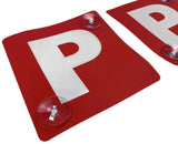 Darrahopens Auto Accessories > Auto Accessories Others > Automotive Decor 2x RED P PLATES Stay-Put Suction Disks Probationary Car Window Signs NSW