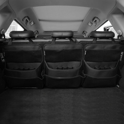 Darrahopens Auto Accessories > Auto Accessories Others > Automotive Decor 3 Pcs Black Premium Car Back Seat & Trunk Organizer - Multi-Pocket Hanging Storage Bag