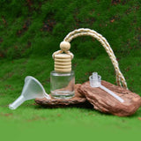 3 Set of Empty Car Diffuser Bottles with Long-Nozzle Sprayer and Funnel – 8ml Hanging Glass Perfume Pendant for Essential Oils and Fragrances