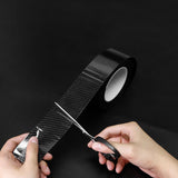Darrahopens Auto Accessories > Auto Accessories Others > Automotive Decor 3PCS 3m Carbon Fiber Car Sticker Door Sill Anti-Scratch Tape DIY Protection Film