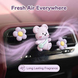 3Pcs Cute Bear Car Air Freshener Vent Clips, Aromatherapy Car Decor for Girls